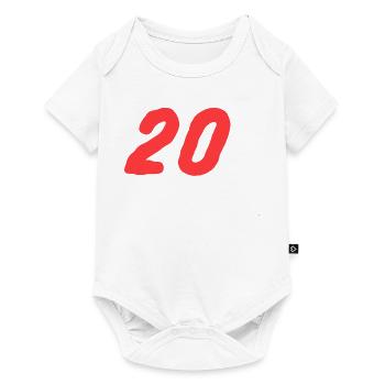 Nummer 20 fett in Rot - Baby Premium Kurzarmbody - Weiß - Vorne