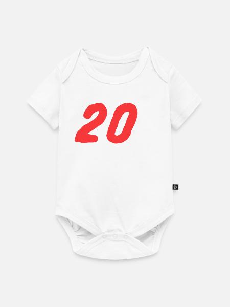 Nummer 20 fett in Rot - Baby Premium Kurzarmbody - Weiß