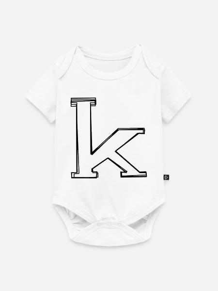 Kleinbuchstabe k handgezeichnet - Baby Premium Kurzarmbody - Weiß