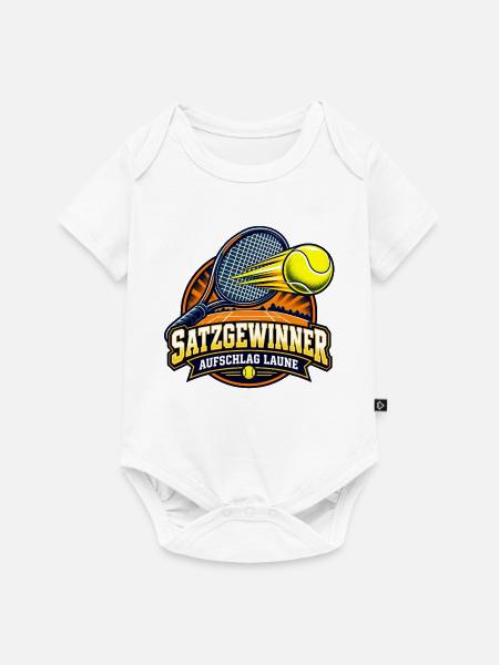 Satzgewinner – Aufschlag Laune - Baby Premium Kurzarmbody - Weiß