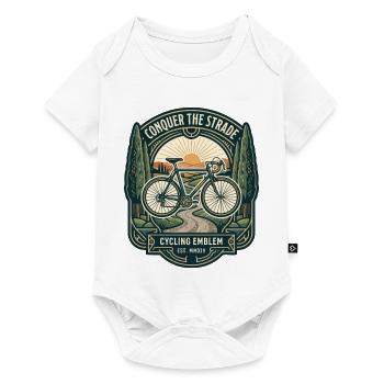 Art-Déco-Radrademblem-Grafik - Baby Premium Kurzarmbody - Weiß - Vorne