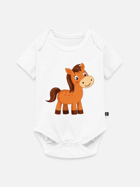 Pony - Baby Premium Kurzarmbody - Weiß