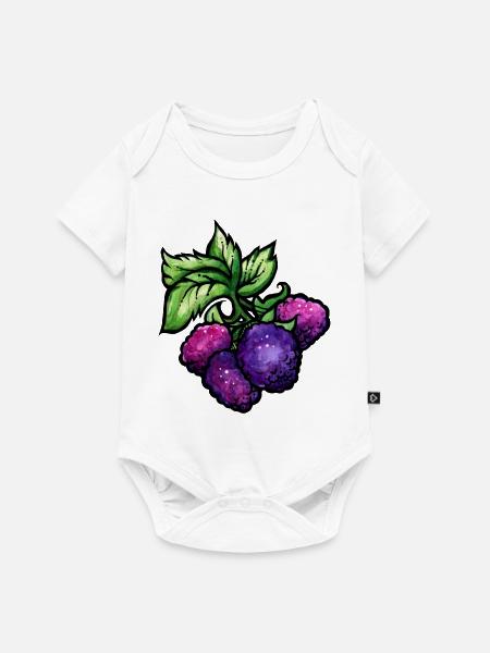 Aquarell-Himbeercluster - Baby Premium Kurzarmbody - Weiß