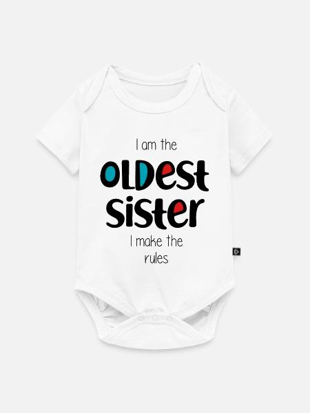älteste Schwester - Baby Premium Kurzarmbody - Weiß