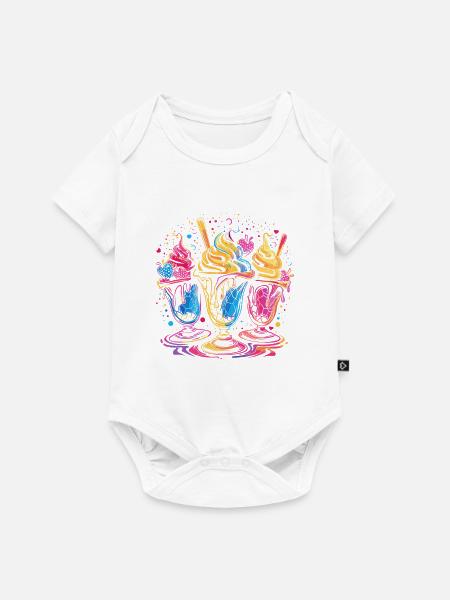 Eisbecher Vaporwave - Baby Premium Kurzarmbody - Weiß