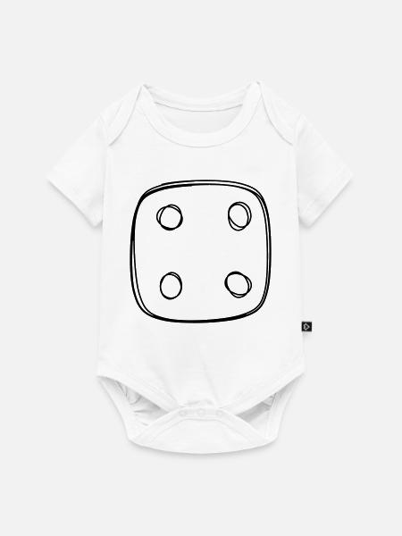 Spielwürfel handgezeichnet - Baby Premium Kurzarmbody - Weiß
