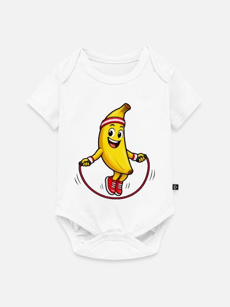Bananen-Springseil Spaß - Baby Premium Kurzarmbody - Weiß