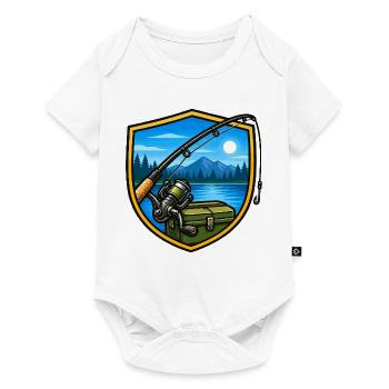 Seeangeln bei Abendlicht - Baby Premium Kurzarmbody - Weiß - Vorne