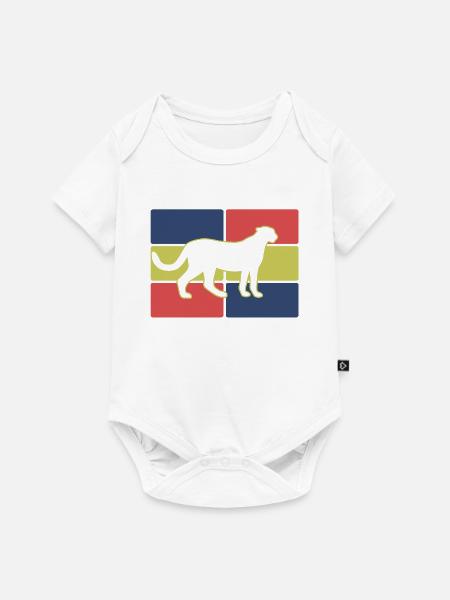 Gepard Silhouette - Baby Premium Kurzarmbody - Weiß