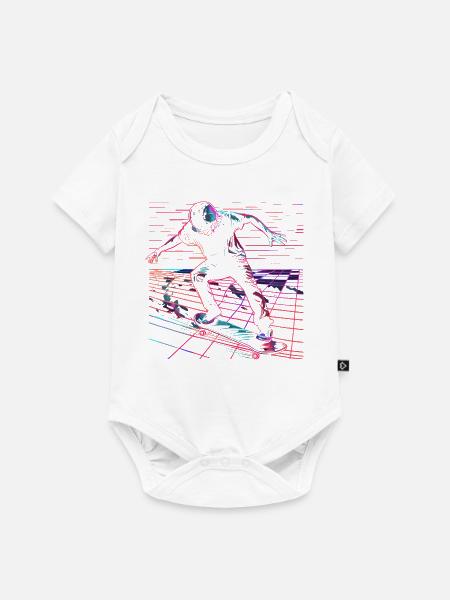 Skateboarder Vaporwave - Baby Premium Kurzarmbody - Weiß