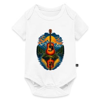 Acoustic Guitar Sunset By The Lake - Baby Premium Kurzarmbody - Weiß - Vorne