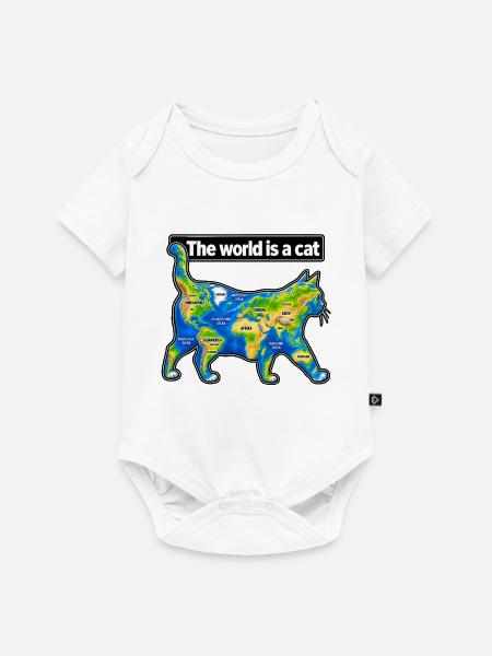 Die Welt ist eine Katze - Baby Premium Kurzarmbody - Weiß