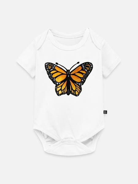 Monarch-Sonnenuntergangsschmetterling - Baby Premium Kurzarmbody - Weiß
