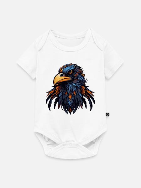 Adler Kopf Bunt Illustration - Baby Premium Kurzarmbody - Weiß