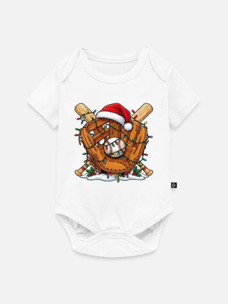 Baseball-Weihnachten - Baby Premium Kurzarmbody - Weiß