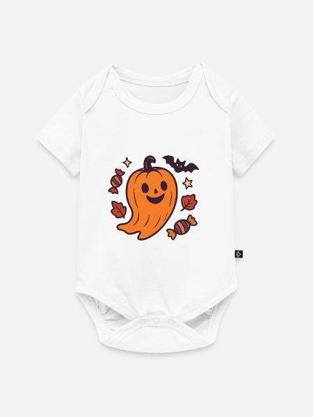 Halloween Kürbisgeist für Kinder. - Baby Premium Kurzarmbody - Weiß