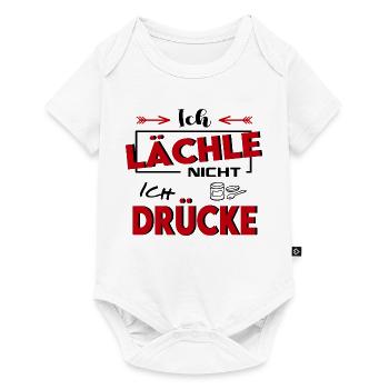 Ich lächle nicht Ich drücke Baby Sprüche Body - Baby Premium Kurzarmbody - Weiß - Vorne