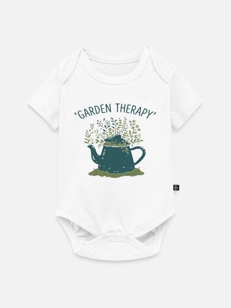 Garten Therapie Teekanne - Baby Premium Kurzarmbody - Weiß