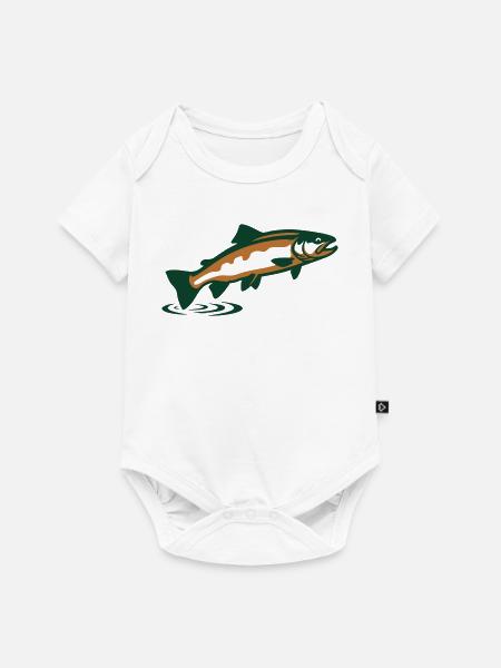 Forelle springend Grafik - Baby Premium Kurzarmbody - Weiß