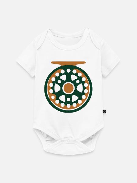 Fliegenrolle Angel Icon - Baby Premium Kurzarmbody - Weiß