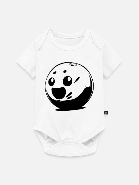 Cartoon Bowlingkugel - Baby Premium Kurzarmbody - Weiß