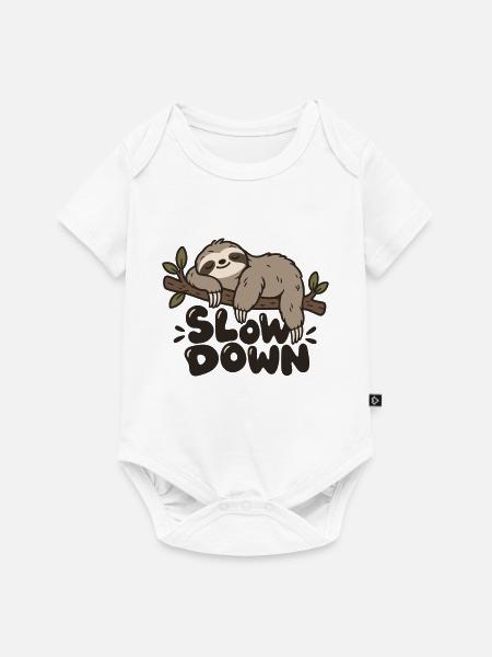 Verlangsame Trägheit - Baby Premium Kurzarmbody - Weiß