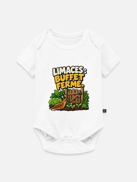 Schnecken: geschlossenes Buffet. Gemüsegarten - Baby Premium Kurzarmbody - Weiß