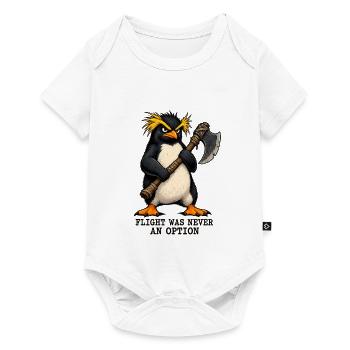 Funny Angry Penguin - Flight Was Never An Option - Baby Premium Kurzarmbody - Weiß - Vorne
