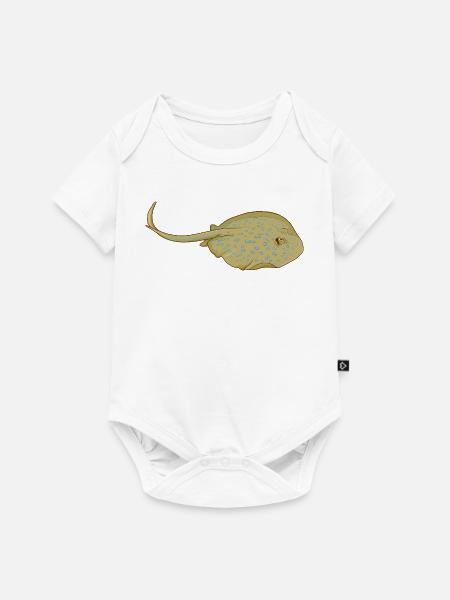 Blaupunktrochen im Cartoon Stil - Baby Premium Kurzarmbody - Weiß