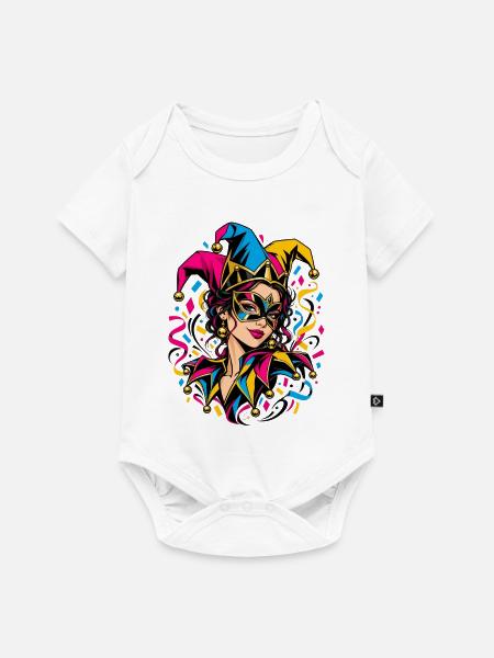 Carnival Jesterin Farbexplosion - Baby Premium Kurzarmbody - Weiß