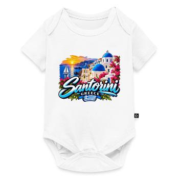 Santorini Greece – Aegean Island Paradise - Baby Premium Kurzarmbody - Weiß - Vorne