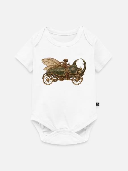 Steampunk Fluginsektenauto - Baby Premium Kurzarmbody - Weiß