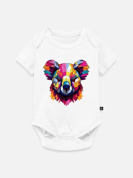Geometrischer Regenbogen Koala - Baby Premium Kurzarmbody - Weiß
