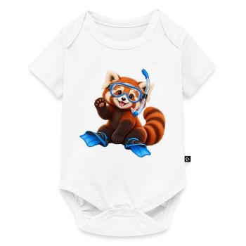 Tauchender Red Panda - Baby Premium Kurzarmbody - Weiß - Vorne