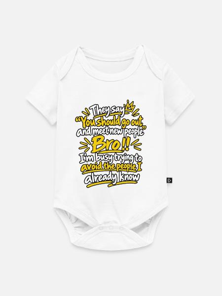 Gesellschaft vermeiden Sarkasmus - Baby Premium Kurzarmbody - Weiß