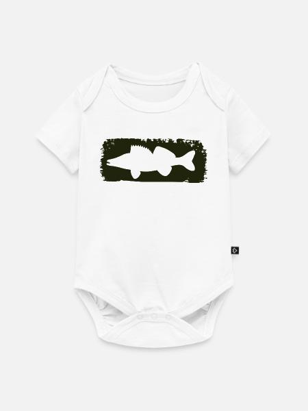 Zander im Farbstrich - grün - Baby Premium Kurzarmbody - Weiß