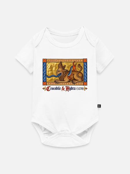 Krokodil & Hydra (1270) - Baby Premium Kurzarmbody - Weiß