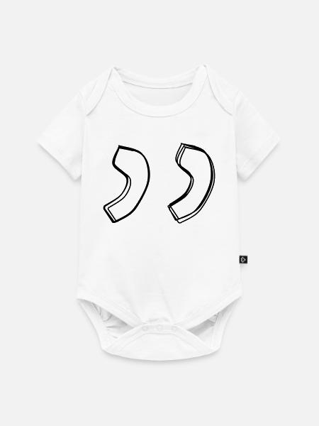 Anführungszeichen handgezeichnet - Baby Premium Kurzarmbody - Weiß