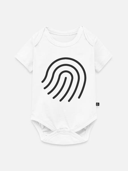 Fingerabdruck-Authentifizierungszeilen-Symbol - Baby Premium Kurzarmbody - Weiß