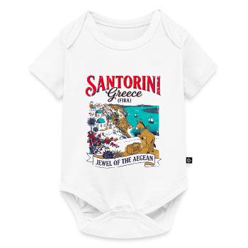 The Of Santorini Greece Fira Aegean Sea Travel - Baby Premium Kurzarmbody - Weiß - Vorne