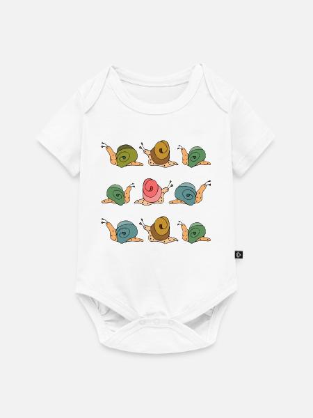Schnecken - Baby Premium Kurzarmbody - Weiß