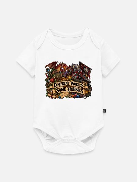 Verschiedene Welten Gleiche Hobbys - Baby Premium Kurzarmbody - Weiß