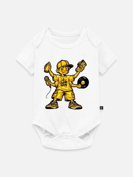 Hip Hop Musik Dance Graffiti - Baby Premium Kurzarmbody - Weiß
