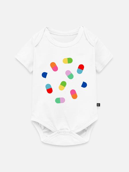 Farbblock-Kapsel-Burst - Baby Premium Kurzarmbody - Weiß