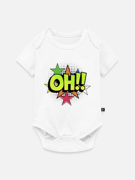 OH Pop Art Burst Neon Stars - Baby Premium Kurzarmbody - Weiß