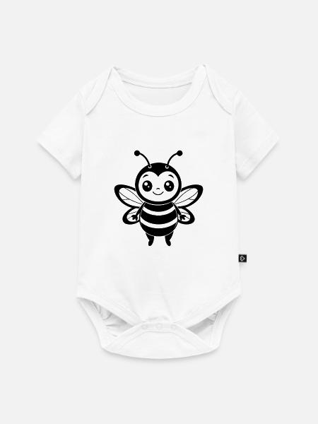 Süße Hummel - Baby Premium Kurzarmbody - Weiß