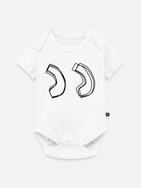 Anführungszeichen oben handgezeichnet - Baby Premium Kurzarmbody - Weiß