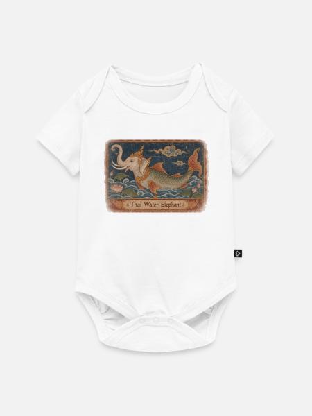 Thailändischer Wasserelefant (Chang Nam) - Baby Premium Kurzarmbody - Weiß