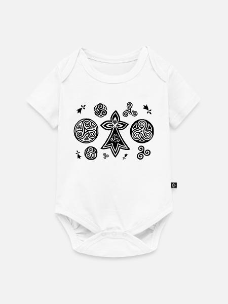 Bretonische Triskels und Hermines - Baby Premium Kurzarmbody - Weiß