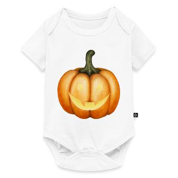 Halloween Kürbis Illustration - Baby Premium Kurzarmbody - Weiß - Vorne